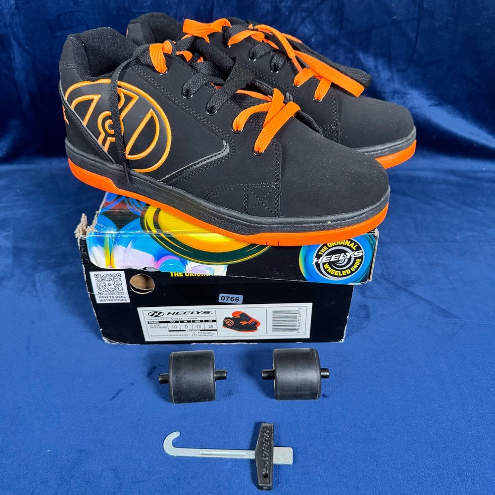 Men's Heelys Propel 2.0 Black & Bright Orange Size 10 - Tried On 0766